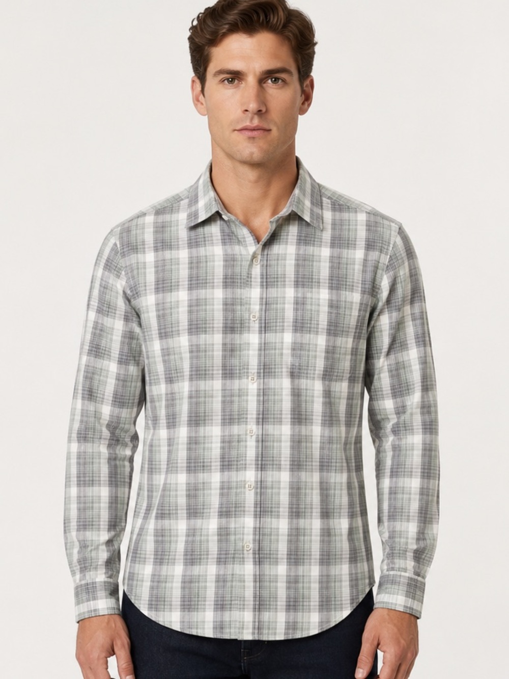 UNTUCKit 100% Cotton Plaid Button Down Shirt Wrinkle Free Tall Slim Size XXL